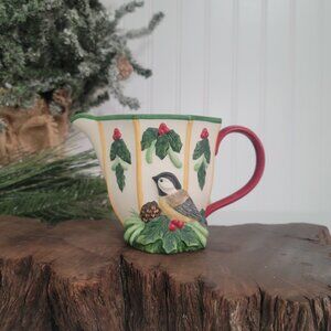 Vtg Lenox Christmas Winter Greetings Bird Sculpted Creamer by Catherine McClung